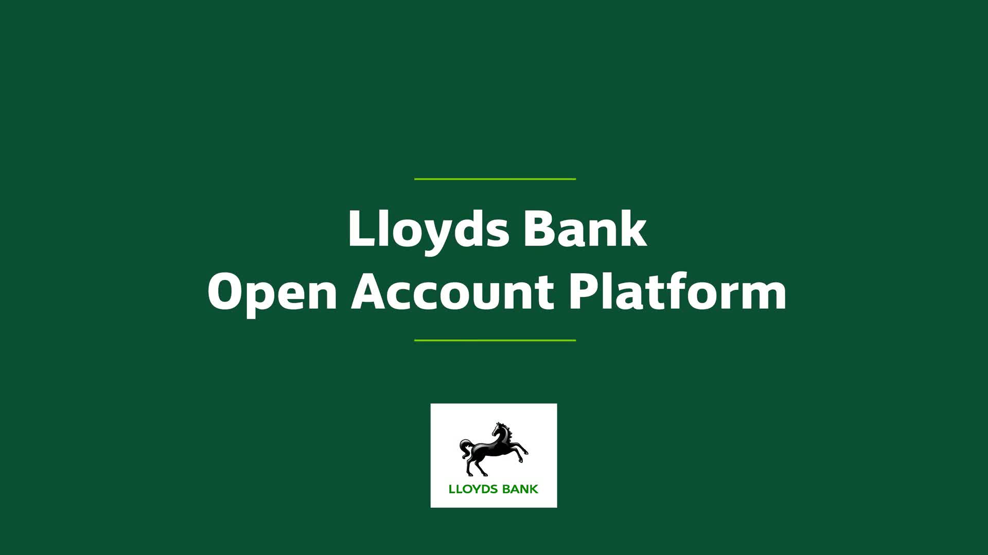 Lloyds Bank Open Account Platform